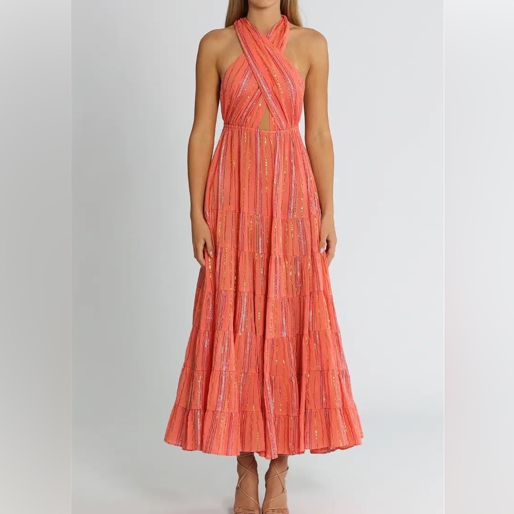 Metallic halter neck Sundress